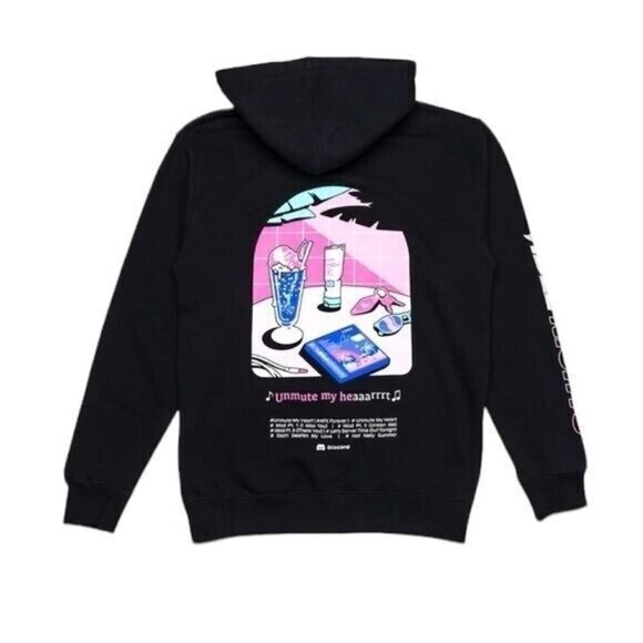 Discord Powered by DOTEXE Black “Unmute My Heart” Full Zip Hooded Sweater Large - Picture 1 of 9